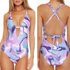Becca Blue Agate Braided-Strap One-Piece Swimsuit